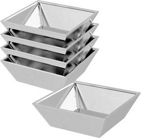 vidaXL Vază pentru Grădină 5 pcs Argintiu 50 x 50 x 15 cm