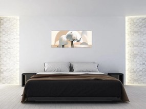 Tablou - Elefant în culori pastel (120x50 cm)