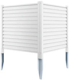 Panou de gard cu țăruș, 122x122 cm, set 2 bucăți, alb