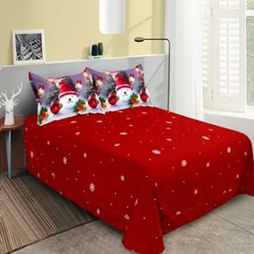 Lenjerie de pat 2 persoane, bumbac finet, 6 piese, 2 fete, Craciun SPAC2312