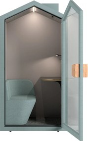 Office phone booth cu fotoliu integrat, ventilație și masă - Sand