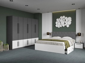 Set mobila dormitor 4 piese Gri/Alb Shape C14
