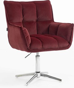 HR560CROSS Scaun Catifea Bordo Merlot cu Bază Cromata