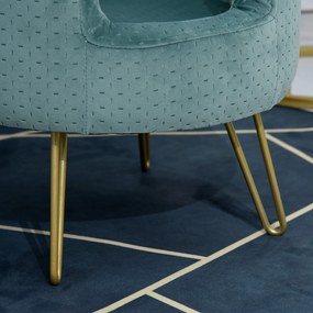 Canapea pentru pentru mini caini si pisici cu 4 picioare metalice aurii, catifea, 41,5x41,5x36,5cm PawHut | Aosom RO