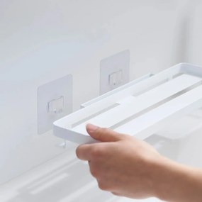 Raft pentru baie alb mat autoadeziv din oțel Film Hook – YAMAZAKI