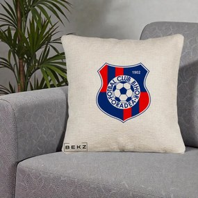 Perna Personalizata FC Bihor Oradea 1902 Fotbal, 40x40 cm, Bej Canapea, Husa Detasabila, Perna Inclusa, BEKZ®