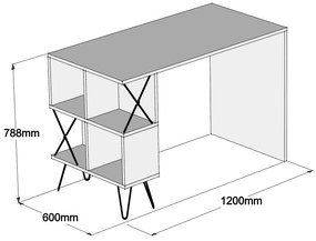 Masă PC Elegance (Nuc + Negru). 1072067