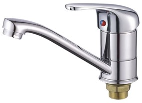 Baterie Bucatarie Q-18 Sanq, pipa medie, Argintiu, cartus cu discuri ceramice D 40 mm