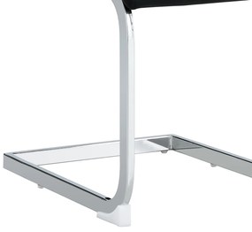 Set de 2 Scaune moderne pentru sufragerie, cu spătar înalt, din PU și material textil, pentru Bucătărie și birou, Negru
