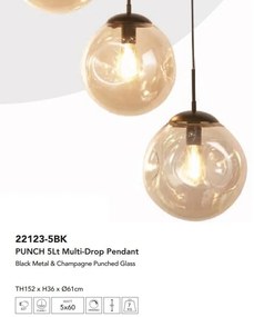 Lustra cu 5 pendule design modern minimalist Punch 5Lt