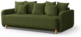 Canapea verde extensibilă, cu spațiu de depozitare 231 cm Elen – Micadoni