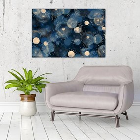 Tablou - Inele Albastru-Aurii (90x60 cm)