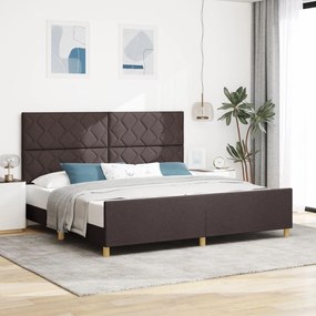 vidaXL Cadru de pat, maro închis, 200x200 cm, textil