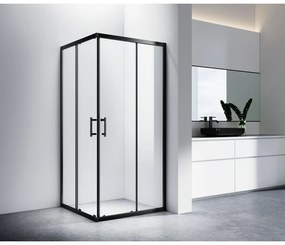 Motril Negru Cabină de duș 100x100, 190cm, 6mm, NANO