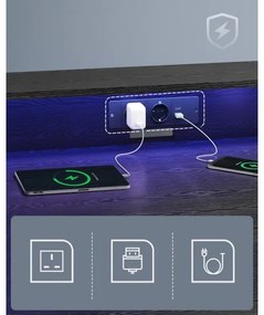 Birou SOLEA-X cu iluminare ambientală, negru