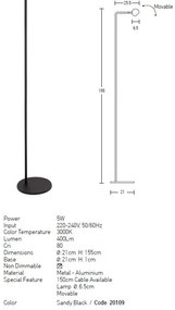 Lampadar LED, lampa de podea design modern Ciur negru