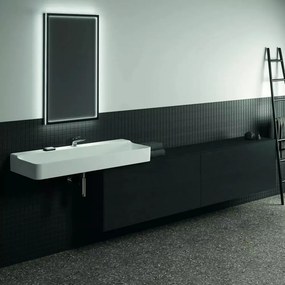 Dulap baza suspendat Ideal Standard Atelier Conca 2 sertare cu blat 240 cm finisaj stejar inchis