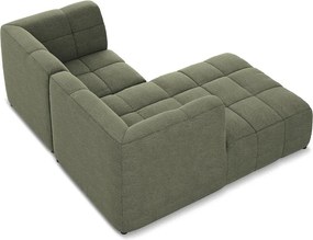 Colțar verde cu tapițerie din țesătură bouclé (cu colț pe partea stângă/cu șezlong) Aloha – Makamii