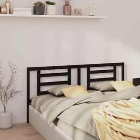 vidaXL Tăblie de pat, negru, 166x4x100 cm, lemn masiv de pin