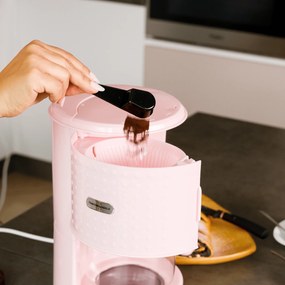 TEMPO-KONDELA DOTS TIP 3, aparat de cafea, roz, plastic / metal