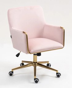 HR4318K Scaun Roz Pudra Catifea cu Bază Aurie
