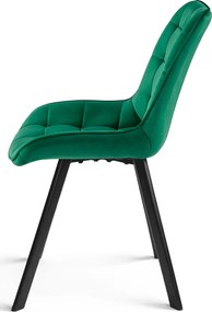 Scaun de masa SORIA VELVET cu picioare negre, verde