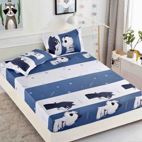 Lenjerie de pat 3 cu elastic 100% bumbac - a712 de la Onesleep