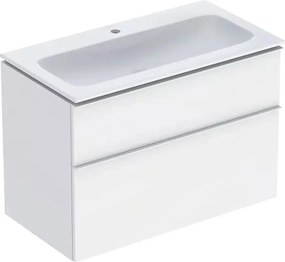 Set dulap baza suspendat Geberit iCon alb mat 2 sertare si lavoar 90 cm alb