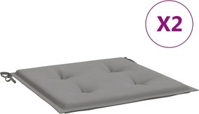 vidaXL Perne scaune de grădină 2 buc. gri 50x50x4 cm țesătură Oxford