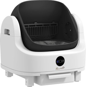 PawHut Ladă de Gunoi Autopropulsată pentru Pisici, Ladă Automată pentru Mai Multe Pisici, Design Deschis cu Senzori de Siguranță, Deodorant, Recipient Gunoi 8L, Saci de Gunoi, Silențioasă, pentru Pisici 1-5 kg | Aosom Romania