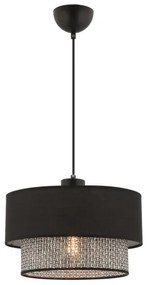 Lustră cu cablu ECHO 1xE27/60W/230V negru/gri