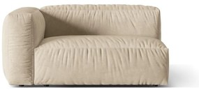 Modul pentru canapea modulară bej cu tapițerie din catifea (cu colț pe partea stângă) Martina – Micadoni