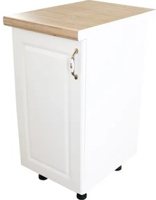 Corp inferior cu 1 Usa Zebra, Alb/MDF Alb lucios, si blat Artar 40 x 85 x 60