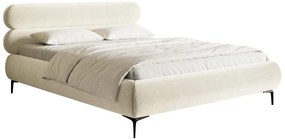 Pat matrimonial 140 cm Rirri 140 (cu somieră) (cu sp. depozitare) (crem + negru). 1099929