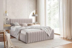 Pat Nicole 160x200 cu spațiu de depozitare - Material textil bej Maya 01