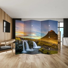 Paravan - Munții și cascade pe Islanda (210x170 cm)