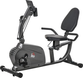 HOMCOM Bicicletă Magnetică Orizontală Scaun Reglabil și Elastice pentru Brațe | Aosom Romania