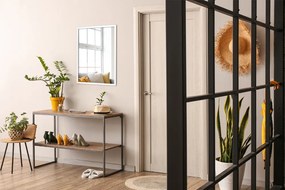 Oglinda decorativa dreptunghiulara cadru din MDF alb 70x50 cm
