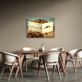 Tablou pe sticlă - Natură moartă de toamnă cu nuci (70x50 cm)