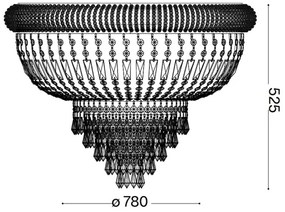 Lustră de cristal aplicată Ideal Lux DUBAI 24xE14/28W/230V