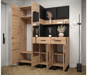 Set mobilier pentru hol Amanda 15 (Stejar artisan + roz). 1085984
