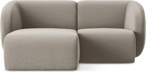 Colțar maro deschis cu tapițerie din catifea (cu colț pe partea stângă/cu șezlong) Lani – Makamii