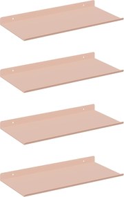 vidaXL Raft suspendat Pe perete 4 pcs Roz 40 x 18 x 2,5 cm Oțel
