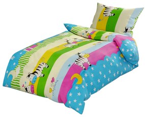 Lenjerii din bumbac pentru patut multicolor, ZEBRAS IN LOVE