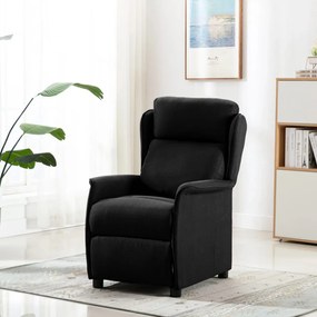 289778 vidaXL Fotoliu rabatabil, negru, material textil