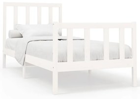 3106694 vidaXL Cadru de pat, alb, 100x200 cm, lemn masiv de pin