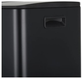 Coș de gunoi negru mat pentru reciclare/cu pedală 2x30 l din oțel Aliya – Spirella
