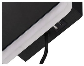 Aplică de perete negru-mat LED cu intensitate reglabilă Fairfield – Trio