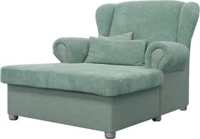 Șezlong verde mentă cu tapițerie din catifea reiată Lord – Ropez