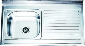 Chiuveta inox Inter Ceramic Alpaca cu o cuva si picurator dreapta finisaj inox lucios 100x60 cm